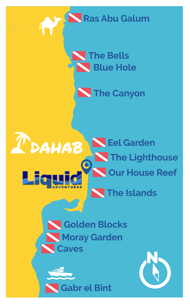 Dahab Dive Sites Map